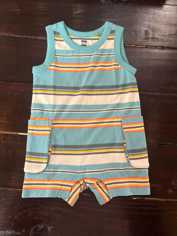 TEA Collection Patina Cargo Pocket Tank Baby Romper
