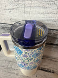 The Darling Effect 20oz Lifestyle Flip Straw Tumbler Secret Garden Blue