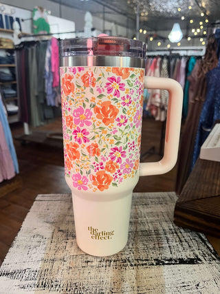 Darling Effect 40oz Lifestyle Flip Straw Tumbler Secret Garden Pink