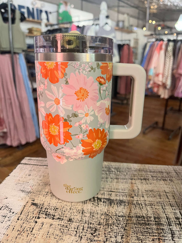 Darling Effect 20oz Lifestyle Flip Straw Tumbler Bouquet Beauty Sage