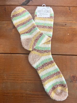 World's Softest Socks Garden Cozy Crew Garden Multi Socks