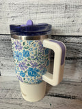 The Darling Effect 20oz Lifestyle Flip Straw Tumbler Secret Garden Blue