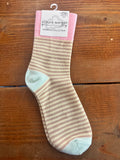 World's Softest Socks Garden Mini Crew Cream Stripe