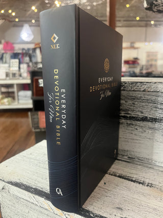 Christian Art Gifts Devotional Bible NLT for Men Hardcover