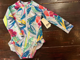 Tea Collection Tropical Floral Rash Guard Baby Swimsuit