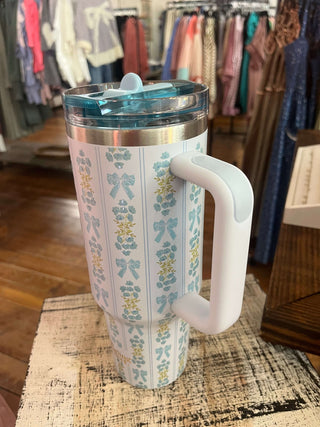 Darling Effect 40oz Lifestyle Flip Straw Tumbler Oh So Fancy Blue
