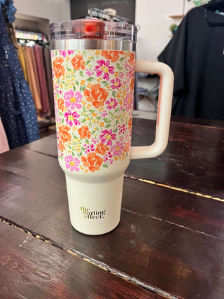 Darling Effect 40oz Lifestyle Flip Straw Tumbler Secret Garden Pink