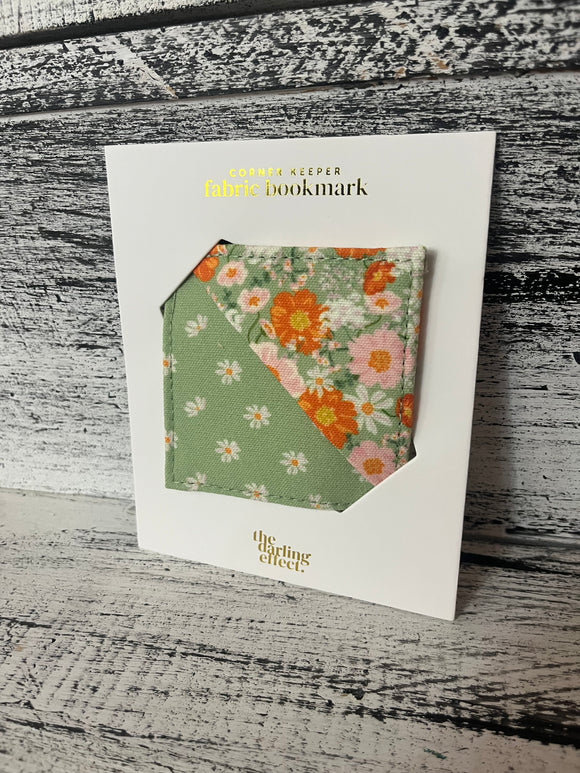 The Darling Effect Fabric Bookmark - Bouquet Beauty Sage