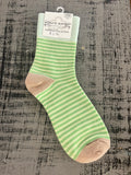 World's Softest Socks Garden Mini Crew Lime Stripe