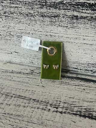 Splendid Iris Gold Bow Stud Earrings