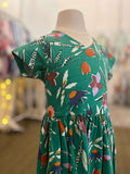 TEA Collection Kilim Tulip Short Sleeve Wrap Neck Dress