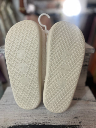 The Darling Effect Betty Bow Blush Fuzzy Slippers