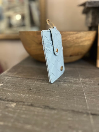 Darling Effect Light Blue Woven Keychain Wallet
