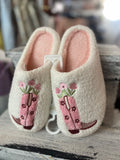 The Darling Effect Cowgirl Boots Fuzzy Slippers