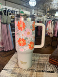 Darling Effect 40oz Lifestyle Flip Straw Tumbler Bouquet Beauty Sage