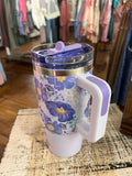 Darling Effect 20oz Lifestyle Flip Straw Tumbler Bouquet Beauty Purple