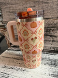 The Darling Effect 20oz Lifestyle Flip Straw Tumbler Patchwork Pumpkin