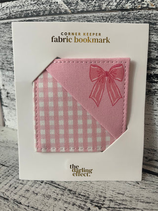 The Darling Effect Fabric Bookmark - Pink Bow