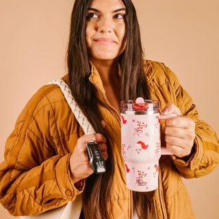 Darling Effect 20 oz LifeStyle Flip Straw Tumbler - Holly Jolly Santa