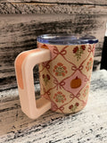 The Darling Effect 14oz Insulated Mug - Patchwork Pumpkins