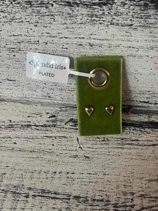 Splendid Iris Gold Simple Rounded Heart Earring