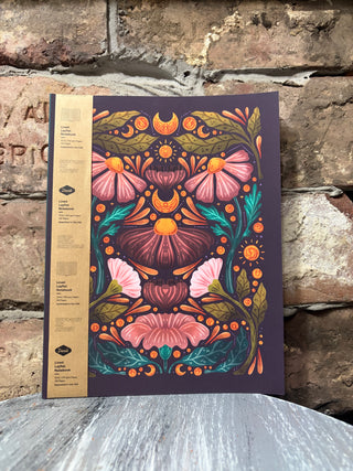 Denik Midnight Bloom Medium Layflat Dot Grid Notebook