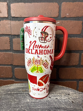 Swig Tailgates in Norman Mega Mug 40oz