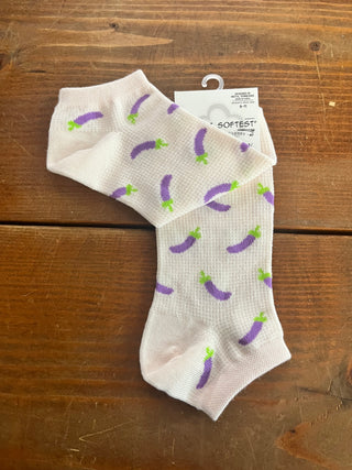 World's Softest Socks Garden Low Eggplant Socks