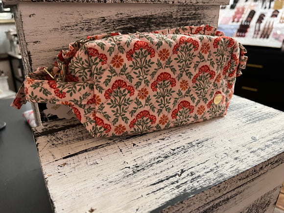 The Darling Effect Essentials Quilted Cosmetic Pouch Everbloom Dusty Rose