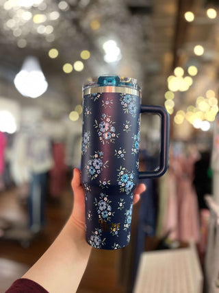 Darling Effect 40oz Lifestyle Flip Straw Tumbler Endless Daydream Navy