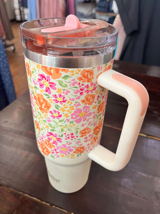 Darling Effect 40oz Lifestyle Flip Straw Tumbler Secret Garden Pink