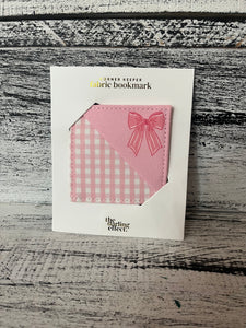 The Darling Effect Fabric Bookmark - Pink Bow