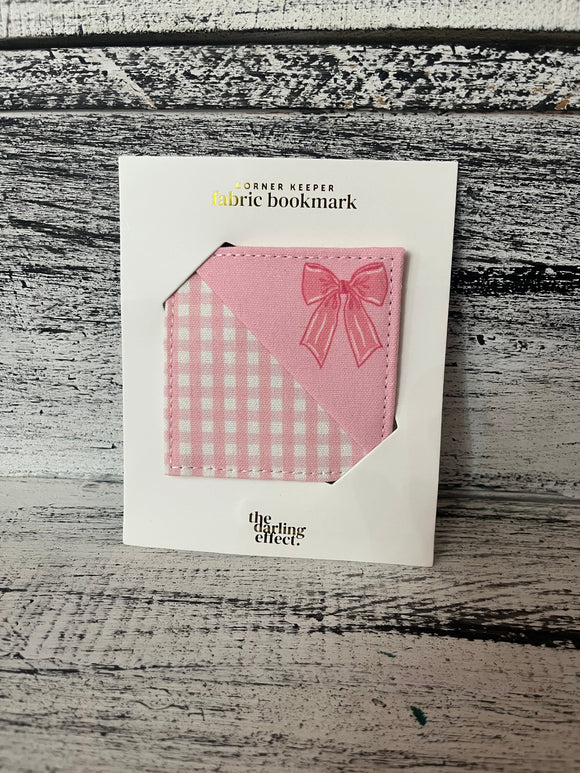 The Darling Effect Fabric Bookmark - Pink Bow