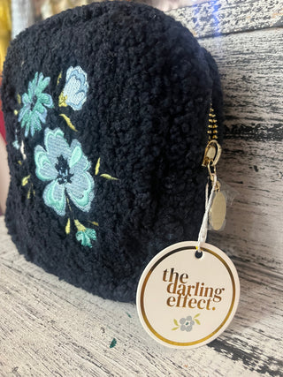 The Darling Effect Teddy Pouch Square Dainty Floral Navy
