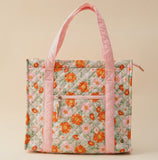 The Darling Effect The Everyday Quilted Tote Bag Bouquet Beauty Sage