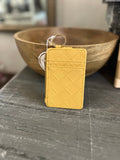 Darling Effect Mustard Woven Keychain Wallet