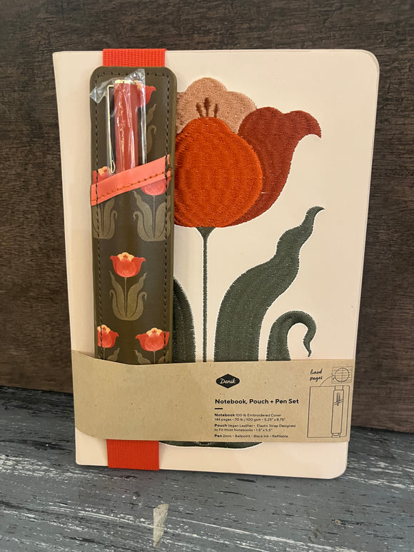 Denik Tulip Not book, Pouch & Pen Set