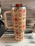 The Darling Effect 40oz Lifestyle Flip Straw Tumbler - Patchwork Pumpkin