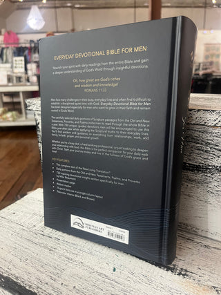 Christian Art Gifts Devotional Bible NLT for Men Hardcover