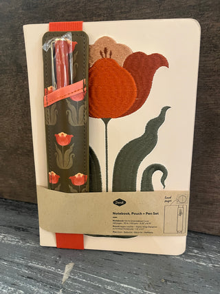 Denik Tulip Not book, Pouch & Pen Set
