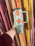 Darling Effect 40oz Lifestyle Flip Straw Tumbler Bouquet Beauty Sage
