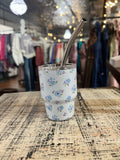 Darling Effect 2oz Tiny Tumbler Dainty Floral Blue