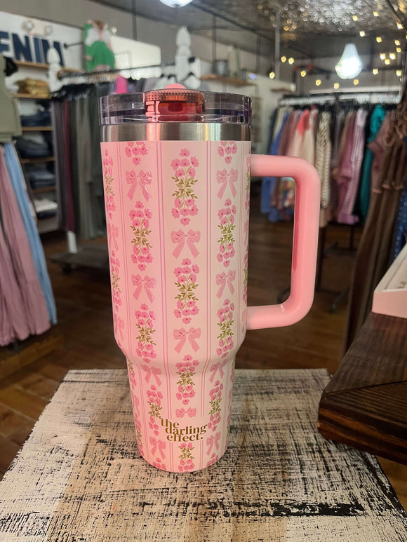 Darling Effect 40oz Lifestyle Flip Straw Tumbler Oh So Fancy Pink