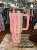 Darling Effect 40oz Lifestyle Flip Straw Tumbler Oh So Fancy Pink