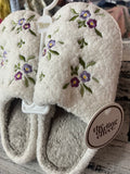 The Darling Effect Dainty Floral Purple Fuzzy Slippers