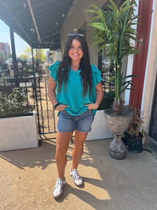 Judy Blue 2 Button Mid Length Dad Shorts - Regular Sizes