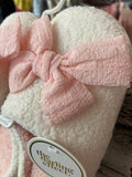 The Darling Effect Betty Bow Blush Fuzzy Slippers