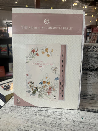 Christian Art Gifts NLT The Spiritual Growth Bible Faux Leather Cream Floral Printed