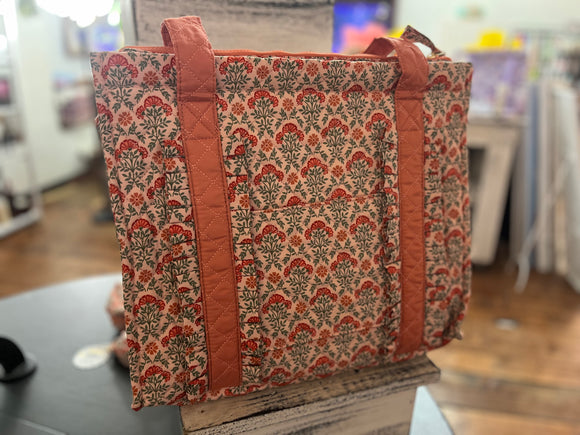 The Darling Effect The Everyday Quilted Tote Bag Everbloom Dusty Rose