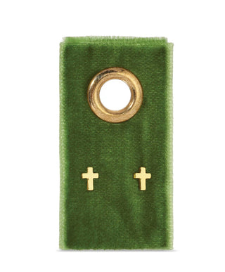 Splendid Iris Gold Small Cross Earrings